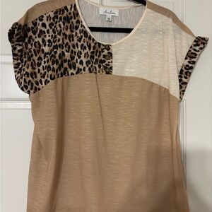 Amalfi Leopard Print and Beige Blouse